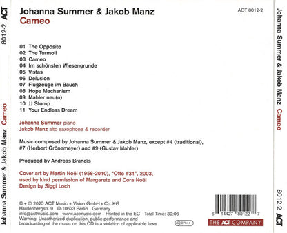 Johanna Summer & Jakob Manz : Cameo (CD, Album)