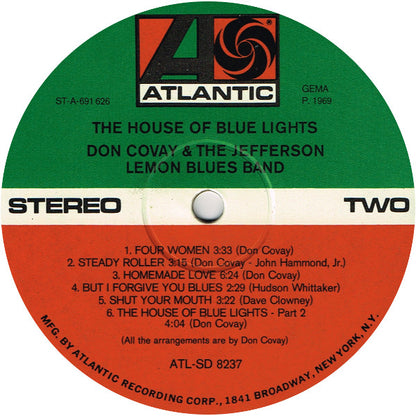 Don Covay And The Jefferson Lemon Blues Band : The House Of Blue Lights (LP, Album)