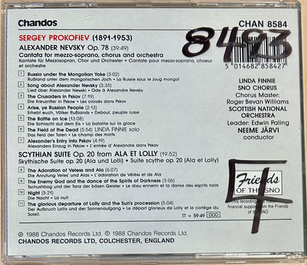 Sergei Prokofiev - Linda Finnie • The Scottish National Orchestra Chorus, Roger Bevan Williams, Royal Scottish National Orchestra, Edwin Paling, Neeme Järvi : Alexander Nevsky Op. 78 / Scythian Suite Op. 20 (CD, Album)