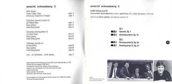Arnold Schoenberg – Arditti Quartet & Dawn Upshaw : Streichquartette I-IV (2xCD, Album)