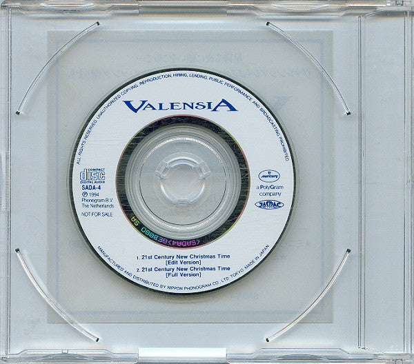 Valensia : 21st Century New Christmas Time (CD, Mini, Single, Promo)