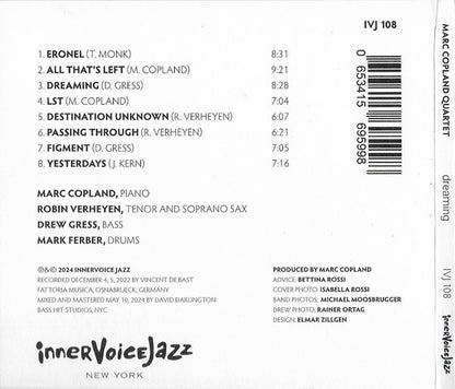 Marc Copland Quartet : Dreaming (CD, Album)