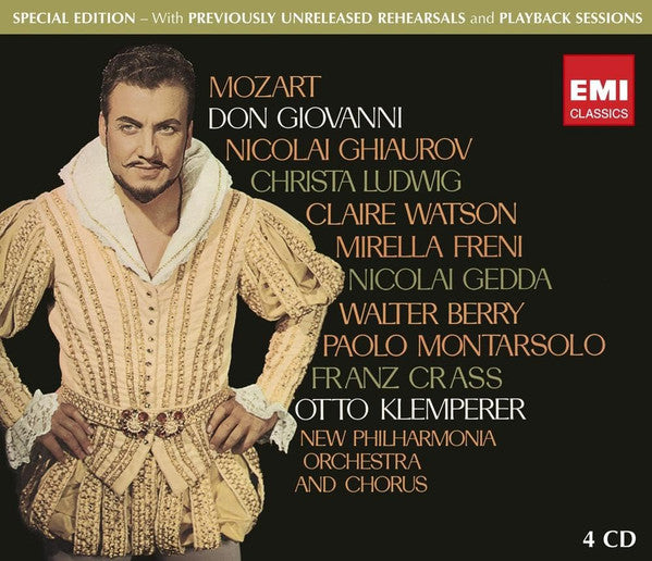 Wolfgang Amadeus Mozart - Nicolai Ghiaurov, Christa Ludwig, Claire Watson, Mirella Freni, Nicolai Gedda, Walter Berry, Paolo Montarsolo, Franz Crass, New Philharmonia Orchestra And New Philharmonia Chorus, Otto Klemperer : Don Giovanni (4xCD, Album, RE, RM, S/Edition)