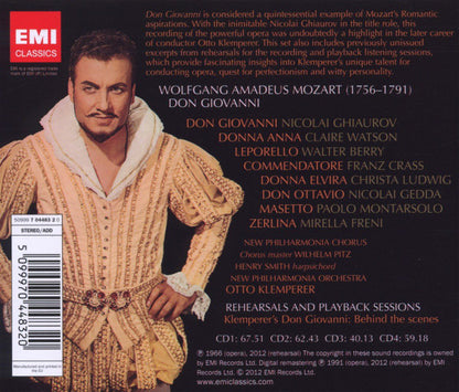 Wolfgang Amadeus Mozart - Nicolai Ghiaurov, Christa Ludwig, Claire Watson, Mirella Freni, Nicolai Gedda, Walter Berry, Paolo Montarsolo, Franz Crass, New Philharmonia Orchestra And New Philharmonia Chorus, Otto Klemperer : Don Giovanni (4xCD, Album, RE, RM, S/Edition)