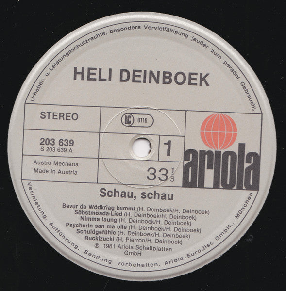 Heli Deinboek : Schau, Schau! (LP, Album)