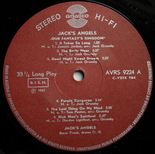 Jack's Angels : Our Fantasy's Kingdom (LP, Album)