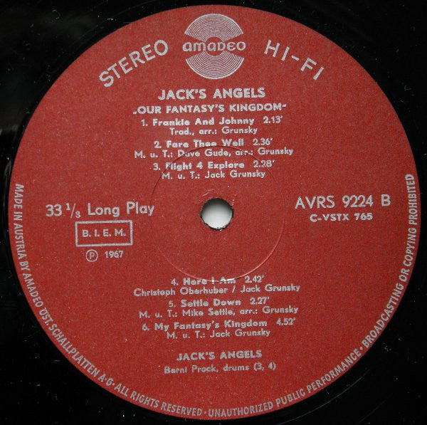 Jack's Angels : Our Fantasy's Kingdom (LP, Album)