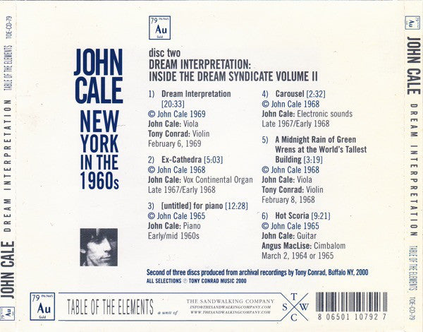 John Cale : Dream Interpretation: Inside The Dream Syndicate Volume II (CD, Album)