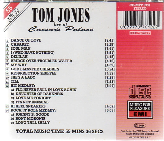 Tom Jones : Live At Caesar's Palace (CD, Album, RE)