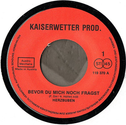 Herzbuben (2) : Bevor Du Mich Noch Fragst / Lolita (7", Ltd, Num)