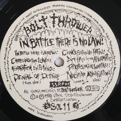 Bolt Thrower : In Battle There Is No Law! (LP, Album)