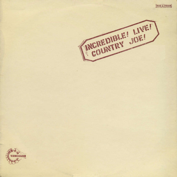Country Joe McDonald : Incredible ! Live ! (LP, Album)