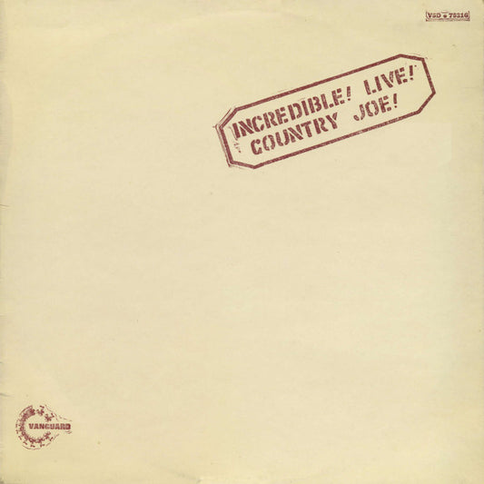 Country Joe McDonald : Incredible ! Live ! (LP, Album)
