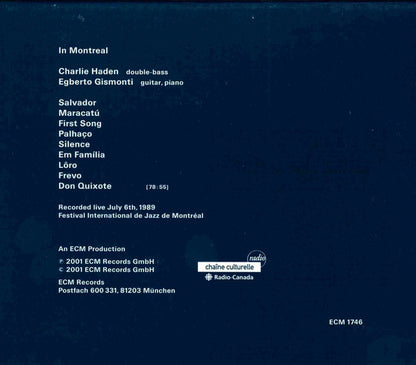 Charlie Haden / Egberto Gismonti : In Montreal (CD, Album)