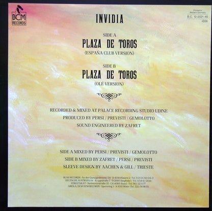 Invidia : Plaza De Toros (12", Maxi)