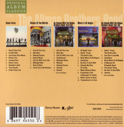 The Allman Brothers Band : Original Album Classics (CD, Album, RE + CD, Album, RE + CD, Album, RE + CD)
