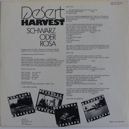 Desert Harvest : Schwarz Oder Rosa (LP)