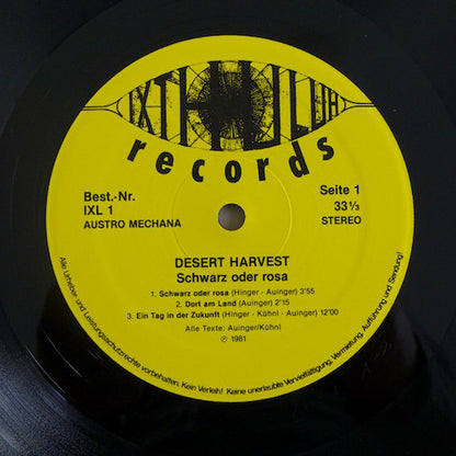 Desert Harvest : Schwarz Oder Rosa (LP)