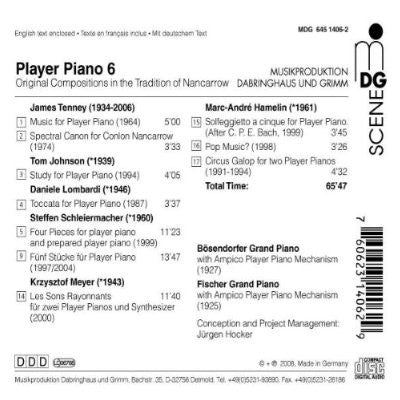 Various : Player Piano 6 • Original Compositions In The Tradition Of Nancarrow (CD, Album)
