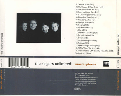 The Singers Unlimited : Masterpieces (CD, Comp, RE)