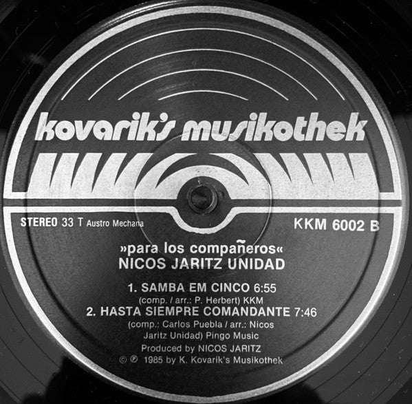 Nicos Jaritz Unidad : Para Los Compañeros (LP, Album)