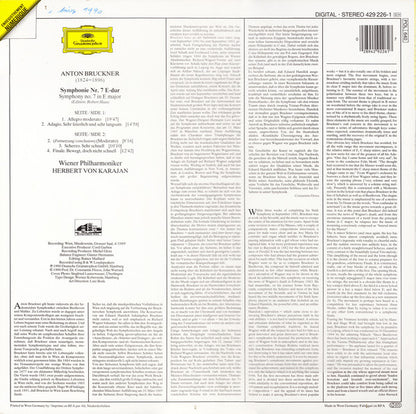 Anton Bruckner, Herbert Von Karajan, Wiener Philharmoniker : Symphonie No. 7 (LP)