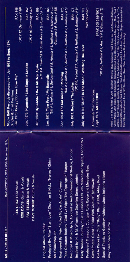 Mud : Mud Rock (CD, Album, RE, RM)
