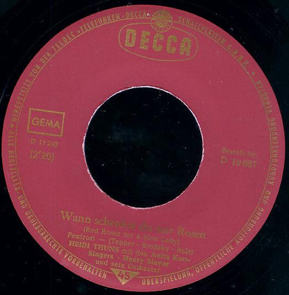 Heidi Thuns : Wann Schenkst Du Mir Rosen (7", Single)