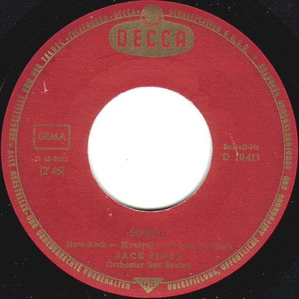Jack Finey : Evelyn / Aufmachen Mary (7", Single)