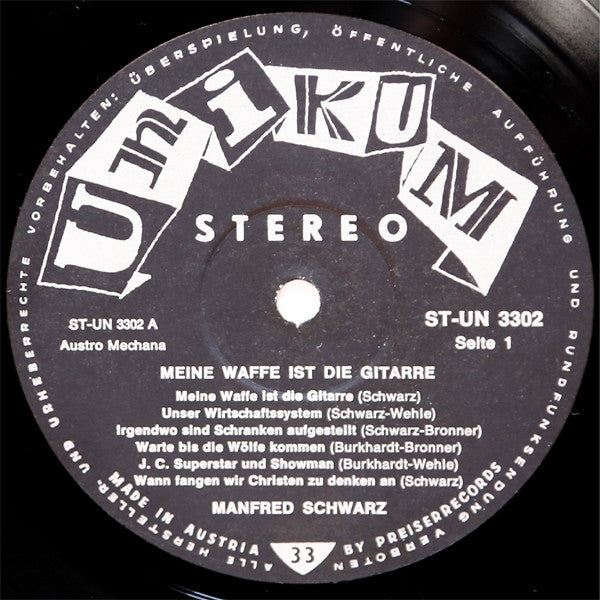 Manfred Schwarz (2) : Meine Waffe Ist Die Gitarre (LP, Album)