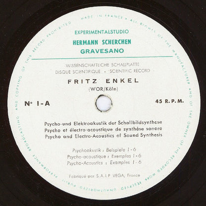 Fritz Enkel : Psycho- Und Elektroakustik Der Schallbildsynthese (7")