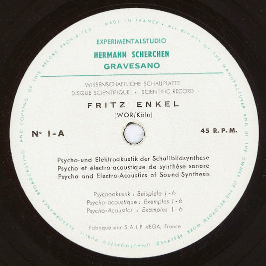 Fritz Enkel : Psycho- Und Elektroakustik Der Schallbildsynthese (7")