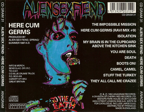 Alien Sex Fiend : Here Cum Germs (CD, Album)
