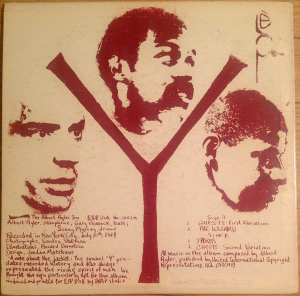 Albert Ayler Trio : Spiritual Unity (LP, Album, Mono)