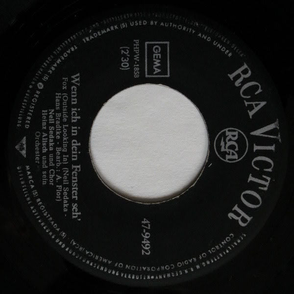 Neil Sedaka : Wenn Ich In Dein Fenster Seh' / Nur Ein Bild Von Dir (7")