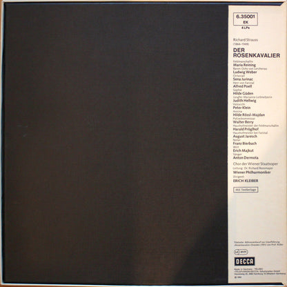 Richard Strauss, Reining*, Vienna Philharmonic Orchestra*, Weber*, Jurinac*, Gueden*, Poell*, Erich Kleiber : Der Rosenkavalier (4xLP, Album, Sil + Box, RE)