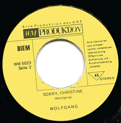 Wolfgang Hofer : Song For Julia / Sorry Christina (7", Single)