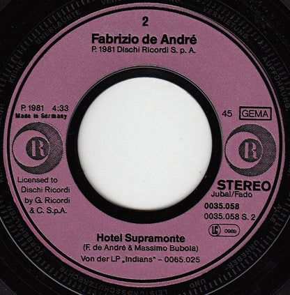 Fabrizio De André : Fiume Sand Creek (7", Single)