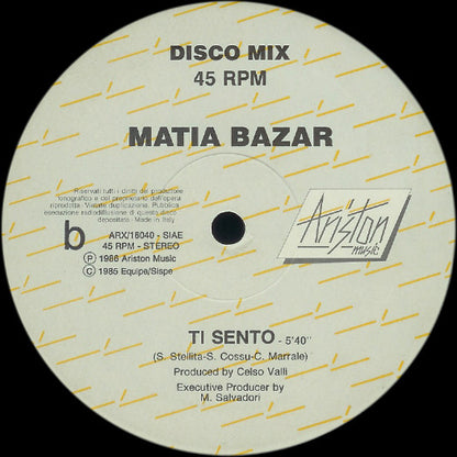 Matia Bazar : I Feel You (Ti Sento) (12")