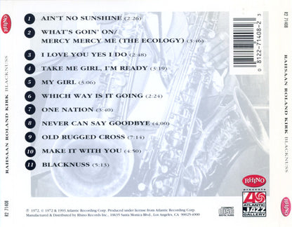 Roland Kirk : Blacknuss (CD, Album, RE, RM)