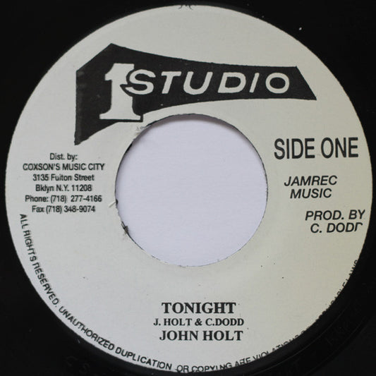John Holt : Tonight (7", Single, RE)