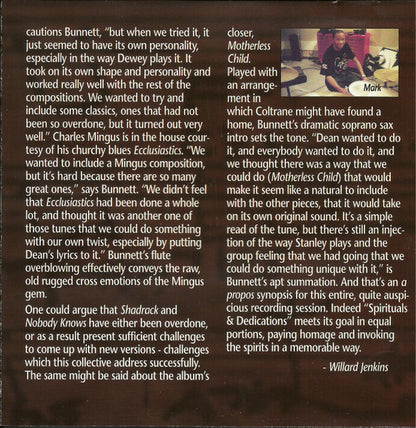 Jane Bunnett, Dewey Redman, Dean Bowman, Larry Cramer, Stanley Cowell, Kieran Overs, Mark McLean (2) : Spirituals & Dedications (CD)