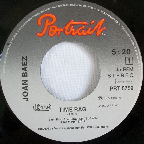 Joan Baez : Time Rag (7")