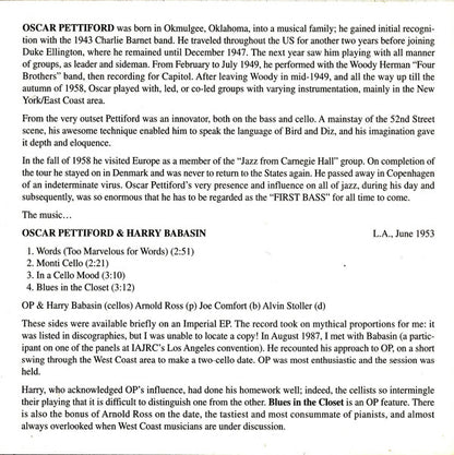 Oscar Pettiford : First Bass (CD, Comp)