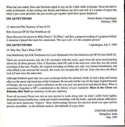 Oscar Pettiford : First Bass (CD, Comp)