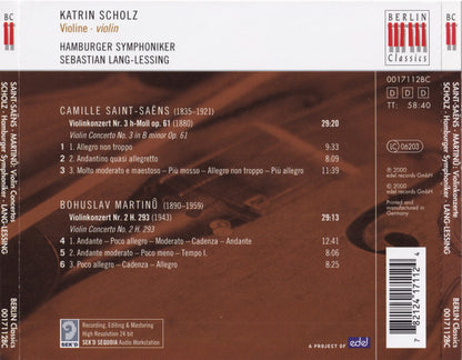 Katrin Scholz, Camille Saint-Saëns, Bohuslav Martinů : Violinkonzerte (CD, Album)