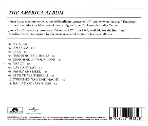 James Last : The America Album (CD, Album)
