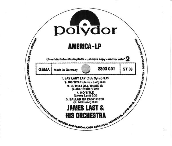 James Last : The America Album (CD, Album)