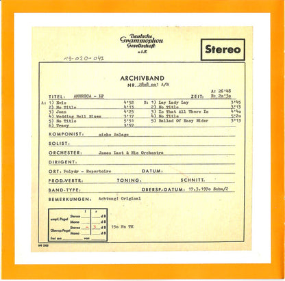 James Last : The America Album (CD, Album)