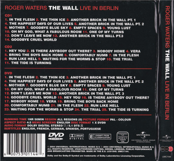 Roger Waters : The Wall: Live In Berlin (2xCD, Album + DVD-V, PAL)